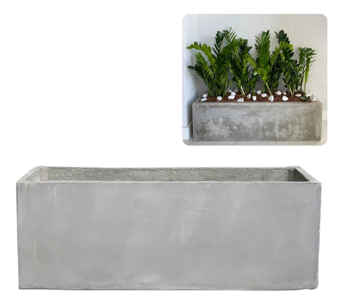 Jardineira Floreira De Cimento Tamanho 100x30x30